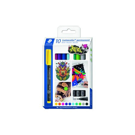 Rotuladores permanentes ROTULADOR PERMANENTE STAEDTLER 318 LUMOCOLOR (F) CAJA de 10