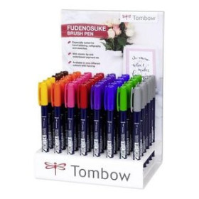 Rotuladores de colores ROTULADOR TOMBOW CALIGRAFIA FUDENOSUKE PUNTA DURA EXPOSITOR de 48