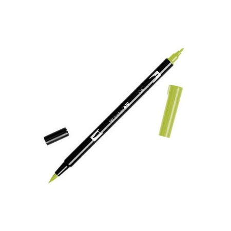 Rotuladores de colores ROTULADOR TOMBOW DOBLE PUNTA PINCEL ACEITUNA CLARO