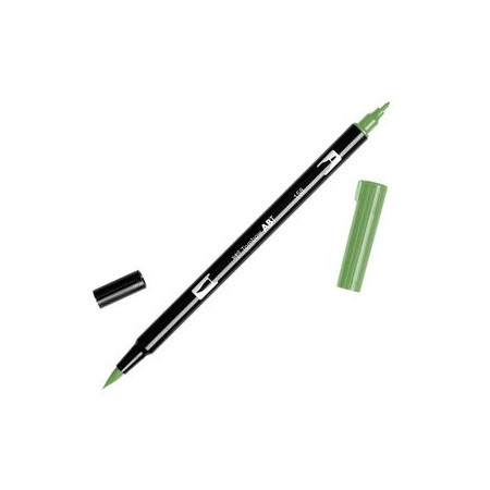 Rotuladores de colores ROTULADOR TOMBOW DOBLE PUNTA PINCEL ACEITUNA OSCURO