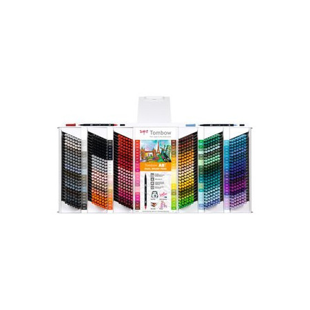 Rotuladores de colores ROTULADOR TOMBOW DOBLE PUNTA PINCEL EXPOSITOR de 864 