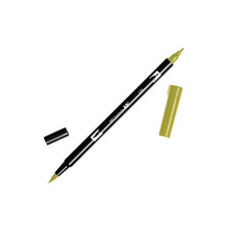 Rotuladores de colores ROTULADOR TOMBOW DOBLE PUNTA PINCEL OCRE VERDE