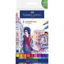 Rotuladores de colores ROTULADORES ACUARELABLES FABER-CASTELL GOLDFABER AQUA DUAL MARKERS estuche de 18 SURTIDOS.