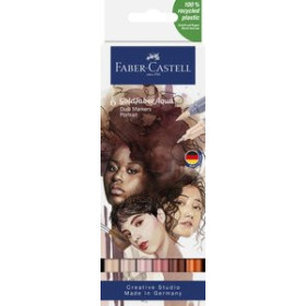 Rotuladores de colores ROTULADORES ACUARELABLES FABER-CASTELL GOLDFABER AQUA DUAL MARKERS estuche de 6 PORTRAIT
