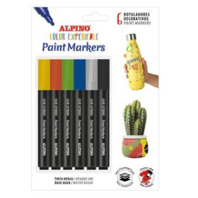 Marcadores de tinta opaca no permanente ROTUL.ALPINO PAINT MARKER BLISTER de 6