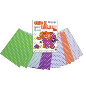 Cartulina impresa SCRAPBOOKING CARTULINA NIEFENVER IMPRESA 24x32cm. 300gr. ESTRELLA NEON  PACK de 12