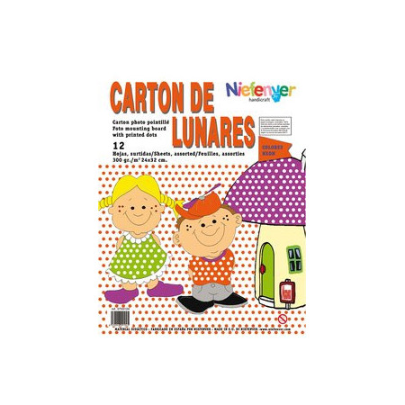Cartulina impresa SCRAPBOOKING CARTULINA NIEFENVER IMPRESA 24x32cm. 300gr. LUNAR NEON PACK de 12