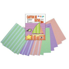 Cartulina impresa SCRAPBOOKING CARTULINA NIEFENVER IMPRESA 24x32cm. 300gr. RAYAS NEON PACK de 12