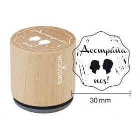 Sellos SELLO COLOP WOODIES Ø30mm CAUCHO GRIS "ACOMPAÑANOS"