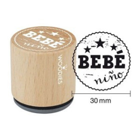 Sellos SELLO COLOP WOODIES Ø30mm CAUCHO GRIS "BEBE NIÑO"