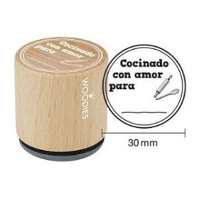 Sellos SELLO COLOP WOODIES Ø30mm CAUCHO GRIS "COCINANDO CON AMOR PARA" 3