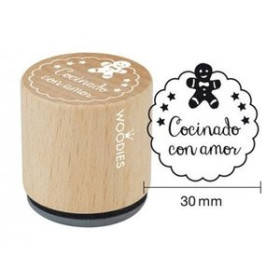 Sellos SELLO COLOP WOODIES Ø30mm CAUCHO GRIS "COCINANDO CON AMOR" 2