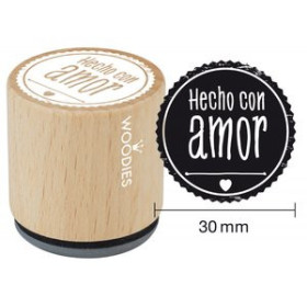 Sellos SELLO COLOP WOODIES Ø30mm CAUCHO GRIS "HECHO CON AMOR"