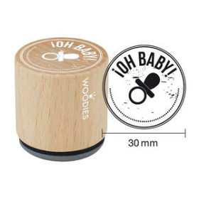 Sellos SELLO COLOP WOODIES Ø30mm CAUCHO GRIS "OH BABY"