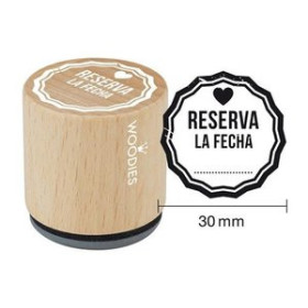 Sellos SELLO COLOP WOODIES Ø30mm CAUCHO GRIS "RESERVA LA FECHA"