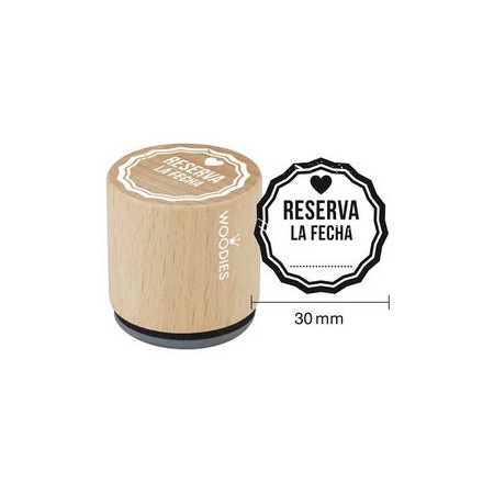 Sellos SELLO COLOP WOODIES Ø30mm CAUCHO GRIS "RESERVA LA FECHA"
