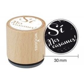 Sellos SELLO COLOP WOODIES Ø30mm CAUCHO GRIS "SI! NOS CASAMOS"