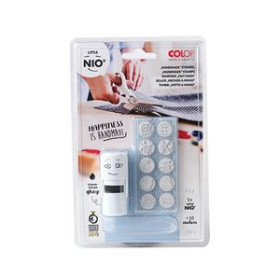 Sellos SELLO ent.AUT. COLOP PRINTER LITTLE NIO Ø17mm CON 10 GOMAS INTERCAMBIABLES CON MOTIVOS HAND MADE. GRIS (154573)