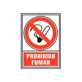 Señalización SEÑAL INFORMATIVA "PROHIBIDO FUMAR" ROJO