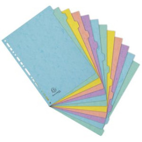 Separadores de cartulina SEPARADORES EXACOMPTA AQUAREL CARTULINA LUSTRADA A4 400g  12 pestañas 17 taladros