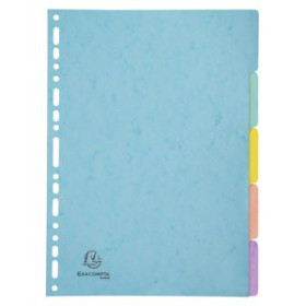 Separadores de cartulina SEPARADORES EXACOMPTA AQUAREL CARTULINA LUSTRADA A4 400g  5 pestañas 17 taladros