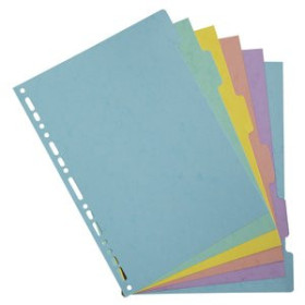 Separadores de cartulina SEPARADORES EXACOMPTA AQUAREL CARTULINA LUSTRADA A4 400g  6 pestañas 17 taladros