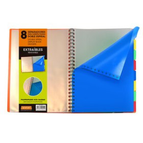 Separadores PP y PVC SEPARADORES SENFORT DYNAMIC EXTRAIBLE PARA WIRE-O PP OPACO A4 8 Pestañas
