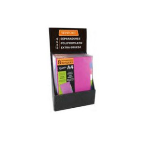 Separadores PP y PVC SEPARADORES SENFORT DYNAMIC PP OPACO A4 MULTITALADRO SURTIDO EXPOSITOR DE 24
