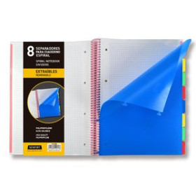 Separadores PP y PVC SEPARADORES SENFORT PP  EXTRAIBLES A4 8 Pestañas