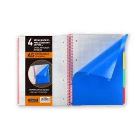 Separadores PP y PVC SEPARADORES SENFORT PP  EXTRAIBLES A5 4 Pestañas