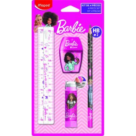 Varios SET DE PAPELERIA MAPED BARBIE 4 PZAS