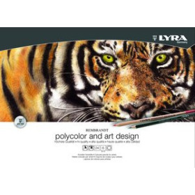 Lápices de colores SET LYRA REMBRANDT POLYCOLOR & ART DESING ESTUCHE MADERA DE 30pz