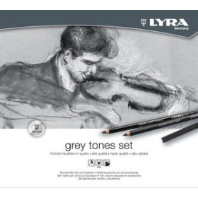 Lápices de colores SET LYRA REMBRANDT TONOS GRISES CAJA METALICA DE 25