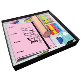 Varios SET PAPELERIA MARIOLA FRASES PREMIUM 34 PIEZAS