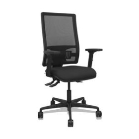 Sillas operativas de oficina SILLA PIQUERAS Y CRESPO BORMATE ASINCRO BRAZOS 2D RUEDAS 65 MM  MALLA NEGRO Y ASIENTO BALI NEGRO