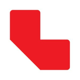 Señalización SIMBOLO ADHESIVO TARIFOLD FORMA "L" 100x50 mm PARA SUELO ROJO BOLSA DE 10