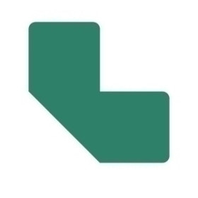 Señalización SIMBOLO ADHESIVO TARIFOLD FORMA "L" 100x50 mm. PARA SUELO VERDE BOLSA DE 10