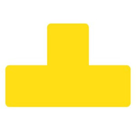 Señalización SIMBOLO ADHESIVO TARIFOLD FORMA "T" 150x50 mm. PARA SUELO AMARILLO BOLSA DE 10