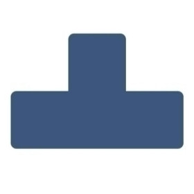 Señalización SIMBOLO ADHESIVO TARIFOLD FORMA "T" 150x50 mm. PARA SUELO AZUL BOLSA DE 10