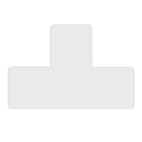 Señalización SIMBOLO ADHESIVO TARIFOLD FORMA "T" 150x50 mm. PARA SUELO BLANCO BOLSA DE 10