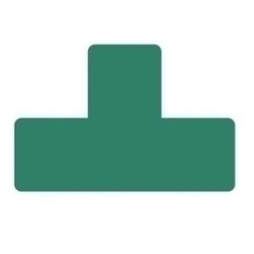 Señalización SIMBOLO ADHESIVO TARIFOLD FORMA "T" 150x50 mm. PARA SUELO VERDE BOLSA DE 10