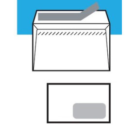 Sobres con tira de silicona SOBRE SAM OPEN LUX 110x220 BLANCO 100g V.DCHA. (SILICONA) CAJA de 500