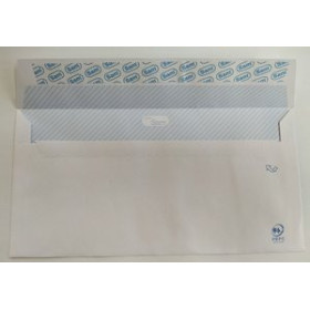 Sobres con tira de silicona SOBRE SAM 115x225 BLANCO 90g OPEN V.IZQUIERDA (SILICONA) ESPECIAL LASER CAJA de 500