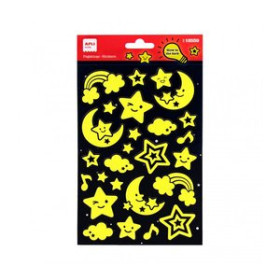 Stickers en bolsa STICKERS APLI BOLSA 1h ESTRELLA&LUNA LUMINISCENTES  (18559)