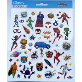 Stickers en bolsa STICKERS GRUPO GLOBAL GIFT BOLSA 1h CLASSY SUPERHEROES GLITTER