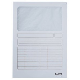 Subcarpetas con ventana SUBCARPETA LEITZ VENTANA 140g A4 BLANCO PAQUETE de 100