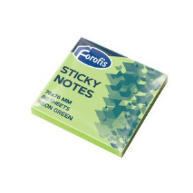 Notas adhesivas reposicionables TACO NOTAS FOROFIS 80h 76x76 VERDE NEON