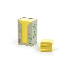 Notas adhesivas reposicionables TACO NOTAS POST-IT RECICLADOS AMARILLOS 653/1T TORRE 24 BLOCS 100 HJS