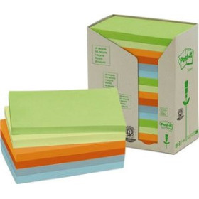 Notas adhesivas reposicionables TACO NOTAS POST-IT RECICLADOS ARCOIRIS 655/1RPT TORRE 16 BLOCS 100 HJS