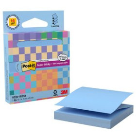 Notas adhesivas reposicionables TACO NOTAS POST-IT 100% PAPEL RECICLADO 90h Z NOTES 76x76 (R330) SUPER STICKY AZUL PASTEL
